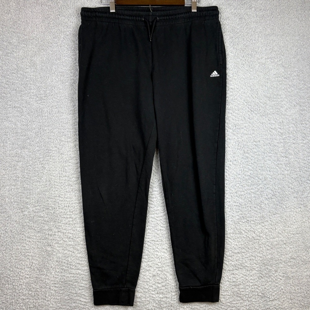 Adidas Golf Sweatpants Mens Large Black Fleece Cuffed Gym Joggers Atheltic